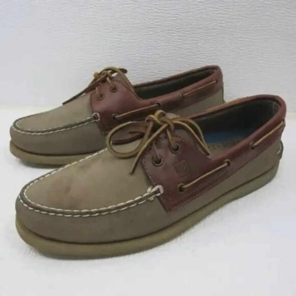 Sperry Top-Sider Two Tone Nubuck Leather Comfort Deck Boat Shoes Footwear 10 M